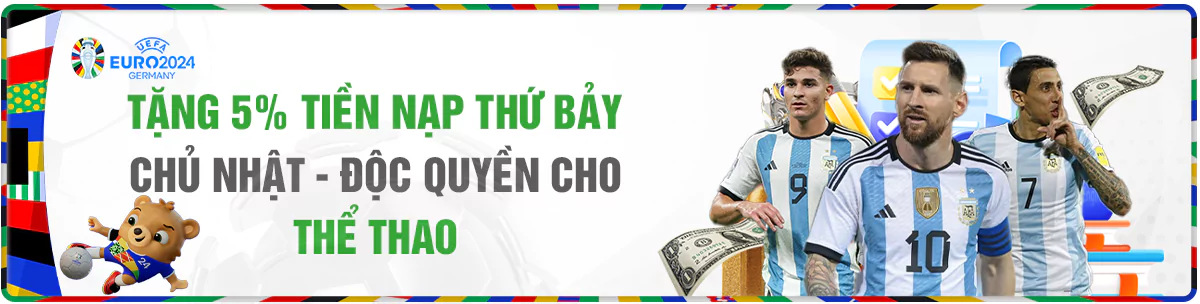 Tặng 5% tiền nạp vào thứ 7 chủ nhật Tặng 5% tiền nạp vào thứ 7 chủ nhật